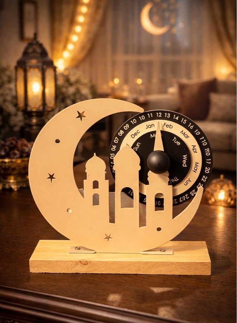 Ramadan Wooden Advent Calendar 30-Day Countdown to Eid Decoration & Family Activity – Islamic Home Décor Ramadan Mubarak with Mosque Motif by Roman Gifts